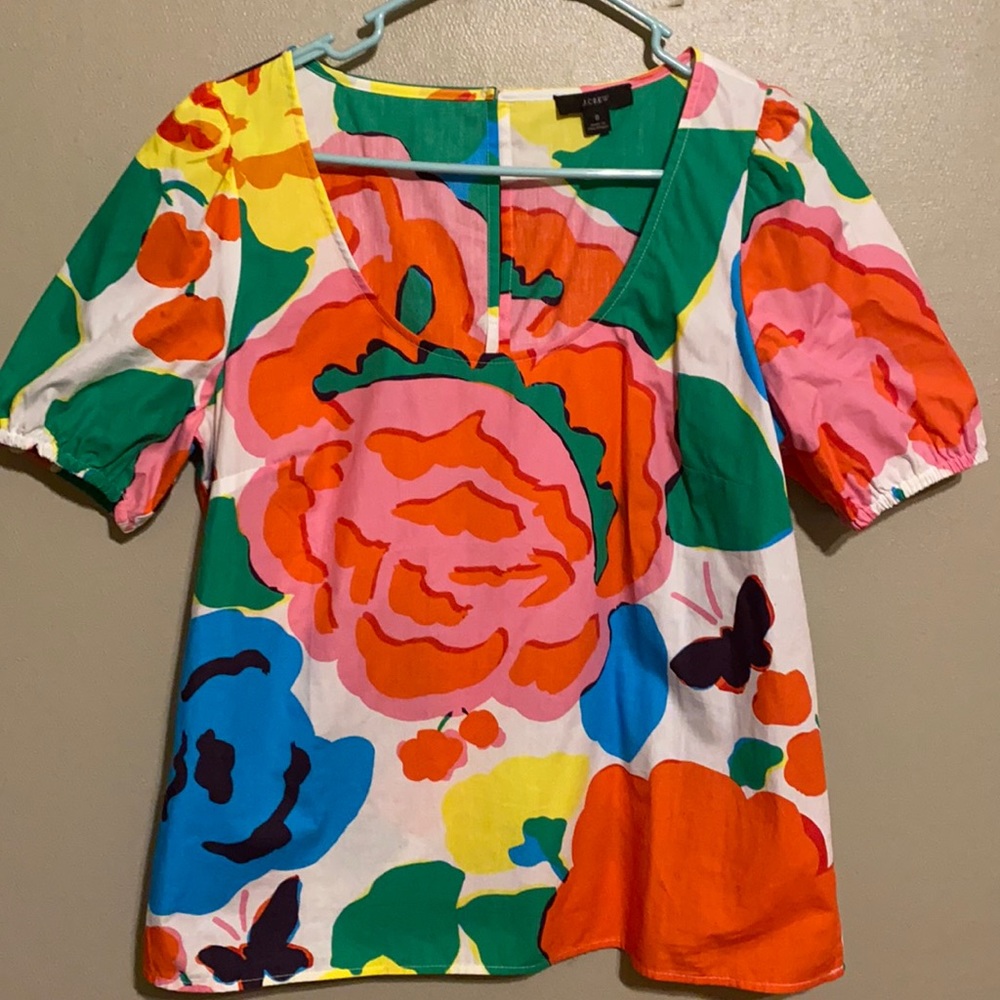 J.Crew colorful blouse. Size 8.